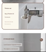 Tekerlekli Banyo Köşe Rafı - Kaliteli Kesik Tripod Açık Gri Beyaz 4 Katlı Yükseklik - 10