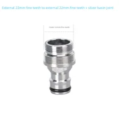 Çamaşır Makinesi Musluk Adaptörü - Dış 22mm İnce Diş - Dış 22mm İnce Diş + Gümüş Lavabo Bağlantısı - 1