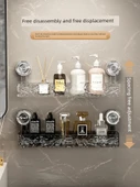 Vantuzlu Banyo Rafı - Şeffaf Gri Köşe 2'li Paket - 4