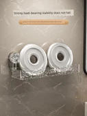 Vantuzlu Banyo Rafı - Şeffaf Gri 2'li Paket - 5