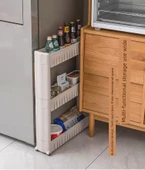 Mutfak Banyo Kapı Arkası Rafı - Üç Katlı Gri (54*12*71cm) - 8