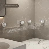 Vantuzlu Banyo Rafı - Şeffaf Set (Düz + Köşe) thumbnail 1