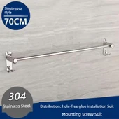 304 Paslanmaz Çelik Banyo Havluluk - Tek Çubuklu 70cm - 1