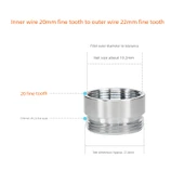 Çamaşır Makinesi Musluk Adaptörü - Dış 20mm İnce Diş - Dış 22mm İnce Diş + Gümüş Lavabo Bağlantısı - 8