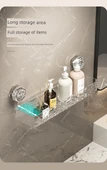 Vantuzlu Banyo Rafı - Şeffaf Metalik Gri Gümüş Çıkarılabilir - 11