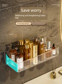 Duvara Monte Banyo Rafı - Kalın Uzatılmış Geniş Şeffaf 2'li Paket - 10