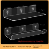 Deliksiz Akrilik Tuvalet Rafı - U Şekilli Daraltılmış 5x50 thumbnail 2