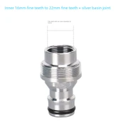 Çamaşır Makinesi Musluk Adaptörü - İç 16mm İnce Diş - Dış 22mm İnce Diş + Gümüş Lavabo Bağlantısı - 1