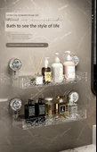 Vantuzlu Banyo Rafı - Şeffaf Gri Set (Düz + Köşe) - 7