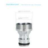 Çamaşır Makinesi Musluk Adaptörü - Dış 20mm İnce Diş - Dış 22mm İnce Diş + Gümüş Lavabo Bağlantısı - 9