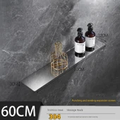 304 Paslanmaz Çelik Banyo Köşe Rafı - 60cm Düz (Parlak), Vidalı - 1