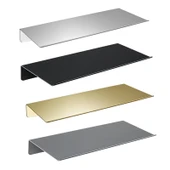 304 Paslanmaz Çelik Banyo Köşe Rafı - 20cm Kenar Desenli, Vidalı - 6