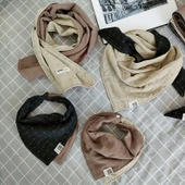 Pamuklu Çocuk Fular - Siyah Kahve Küçük Kontrast Renkli thumbnail 7