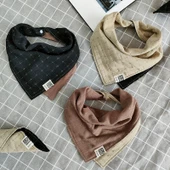 Pamuklu Çocuk Fular - Siyah Kahve Küçük Kontrast Renkli thumbnail 9