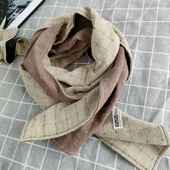 Pamuklu Çocuk Fular - Siyah Kahve Küçük Kontrast Renkli thumbnail 11