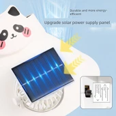 Çocuk Güneş Enerjili Şapka - Haki Yavru Kedi Desenli - Solar ve USB Şarjlı - 4000mAh thumbnail 4