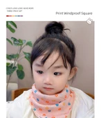 Kare Desenli Çocuk Fular - Çilek Desenli Pembe thumbnail 7