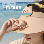 Çocuk Güneş Enerjili Şapka - Haki Yavru Kedi Desenli - Solar ve USB Şarjlı - 4000mAh thumbnail 5