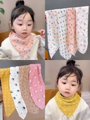 Kare Desenli Çocuk Fular - Çilek Desenli Pembe thumbnail 4