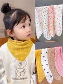 Kare Desenli Çocuk Fular - Çilek Desenli Pembe thumbnail 2