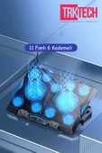 TrkTech 11 Fanlı Laptop Notebook Soğutucu Led Aydınlatmalı 17 inç 5 Kademeli Yüksekli Ayarı - 3