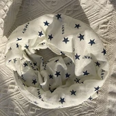Küçük Yıldız Desenli Bebek Atkısı - Mavi - 1-12 Yaş thumbnail 2