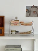 Minimalist Çift Katmanlı Tezgah Üstü Raf - Büyük Boyut 40x18.5cm - 3