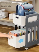 Çıkarılabilir Okul Çantası Rafı - Yeni Krem Renk 2 Katlı, Çok Fonksiyonlu Pegboard Aksesuarlı - 3