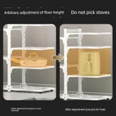 Mutfak Tencere Rafı - Tek Taraflı Metalik Gri 4 Katlı thumbnail 5