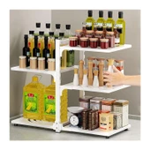 Mutfak Tencere Rafı - Tek Taraflı Metalik Gri 4 Katlı thumbnail 6