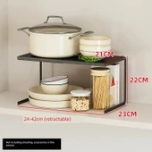 Mutfak Lavabo Dolabı Rafı - Stil 1 Siyah Yüksek Kısa Panel - 1