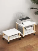 Hareketli Bilgisayar Yazıcı Standı - 29x44 - Katman Aralığı 10 - Yükseklik 22.7cm - Masif Ahşap - 2