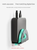 Ayarlanabilir Metal TV Kutusu/Router Duvar Rafı - Siyah - 2
