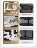 Mutfak Tencere Rafı - Tek Taraflı Metalik Gri 4 Katlı thumbnail 10