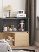 Minimalist Depolama Rafı Kitaplık - Büyük Ahşap Sarı Laminantlı - 5