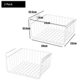 Yatakhane Masa Asılı Raf - Stil 2 Beyaz Küçük Boy (2'li Özel Paket) - 1