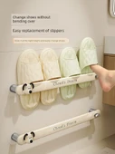 Deliksiz Duvara Monte Banyo Terlik Rafı - Ayakkabı Rafı [48cm] 2 Çift + Fiyonklar - 3