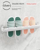 Deliksiz Alüminyum Banyo Terlik Rafı - Gümüş - 2 Terlik Kapasiteli - 1