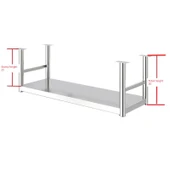 Paslanmaz Çelik Mutfak Rafı - Tek Katlı - 30x60x30cm - 6