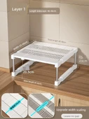 Mutfak Dolabı Organizer Rafı - Uzunluk (40-48) Genişlik (35-45) Yükseklik 23cm - 1