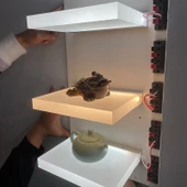 Akrilik Duvar Rafı - Yüzeye Monte - 1 Metre Profil - 7