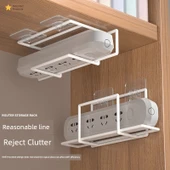 Duvara Monte Router Saklama Kutusu Rafı - Siyah Büyük Router Rafı - 5