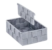 Saban 2 Bölmeli, Mutfak Düzenleyici Sepet Gri 13 x 6 x 18 cm - 2