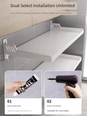 Krem Metal Mutfak Banyo Duvar Rafı - Beyaz 35x60cm + Kancalı Kalınlaştırılmış - 4
