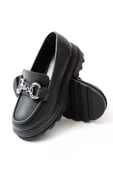 Siyah Günlük Yüksek Tabanlı Loafer Ayakkabı - 5