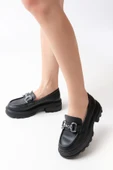 Siyah Günlük Yüksek Tabanlı Loafer Ayakkabı - 3