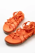 Orange Bilekten Bağcıklı Kadın Sandalet - 5