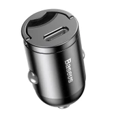 Baseus Tiny Star Mini Serisi 30W QC 3.0 PPS Hızlı Şarj Destekli Type-C Araç Şarj Adaptörü Gri - 1