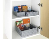 Saban 2 Bölmeli, Mutfak Düzenleyici Sepet Gri 26x 9 x 26 cm - 8