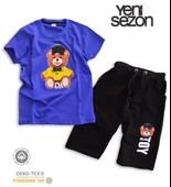 Triliya Pamuklu Unisex Çocuk Kapri Takımı (Cepli & Kordonlu, 3-12 Yaş) TRL-34 - 4